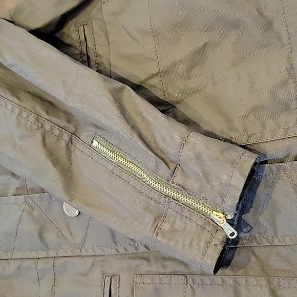 TOMMY HILFIGER spring fall coat, detachable hood, rain wind, green, small - Picture 13 of 16